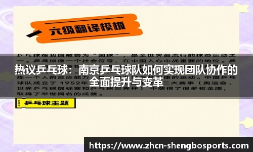 热议乒乓球:南京乒乓球队如何实现团队协作的全面提升与变革